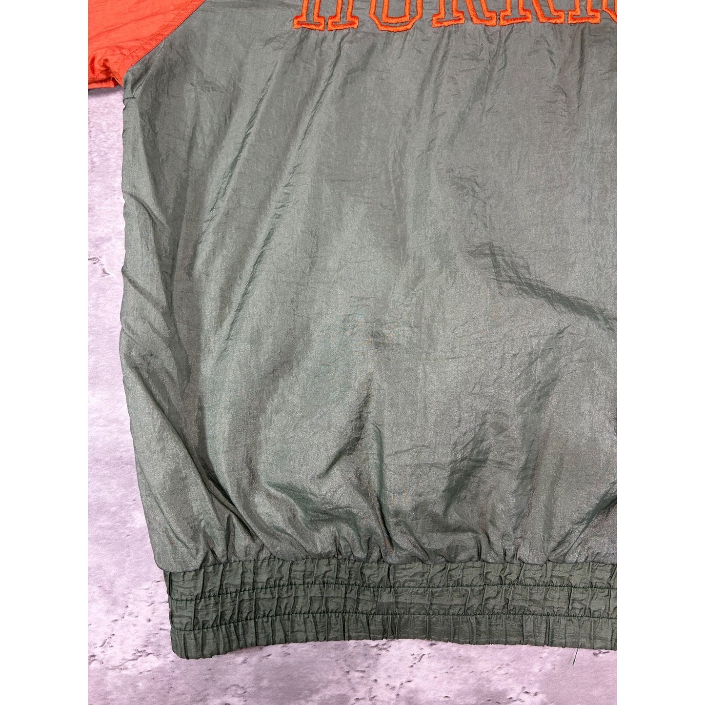 Vintage 90s Miami Hurricanes NCAA Embroidered Full Zip Windbreaker Jacket Large