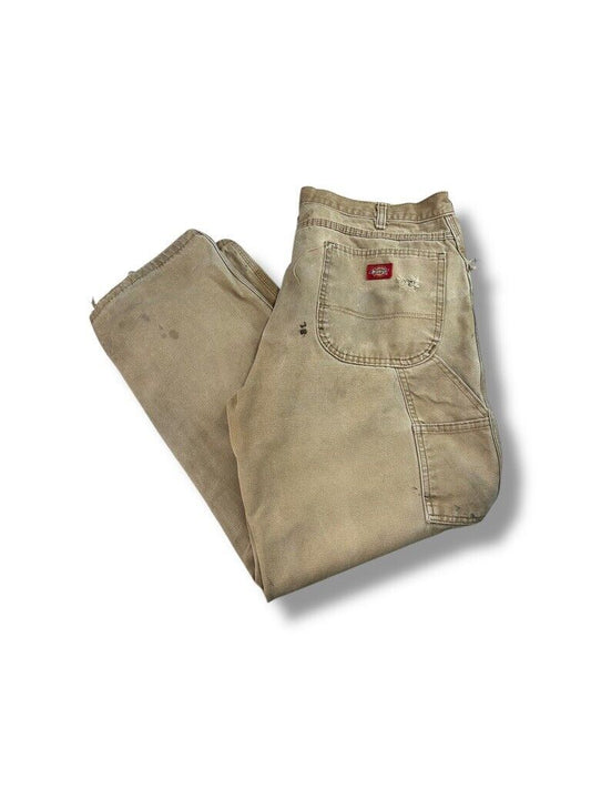 Vintage Dickies Canvas Workwear Carpenter Pants Size 36W Beige