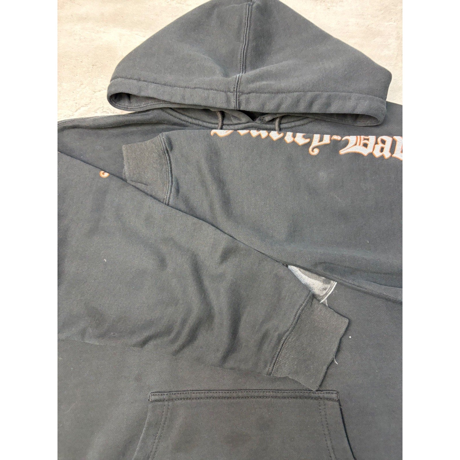 Vintage Harley Davidson Skull Bandana Graphic Hooded Sweatshirt Size Large