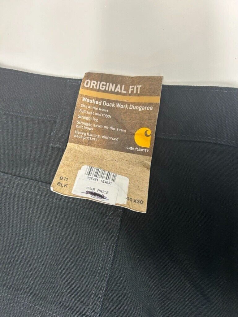 Carhartt Dungaree Fit Canvas Workwear Carpenter Pants Size 40 B11BLK