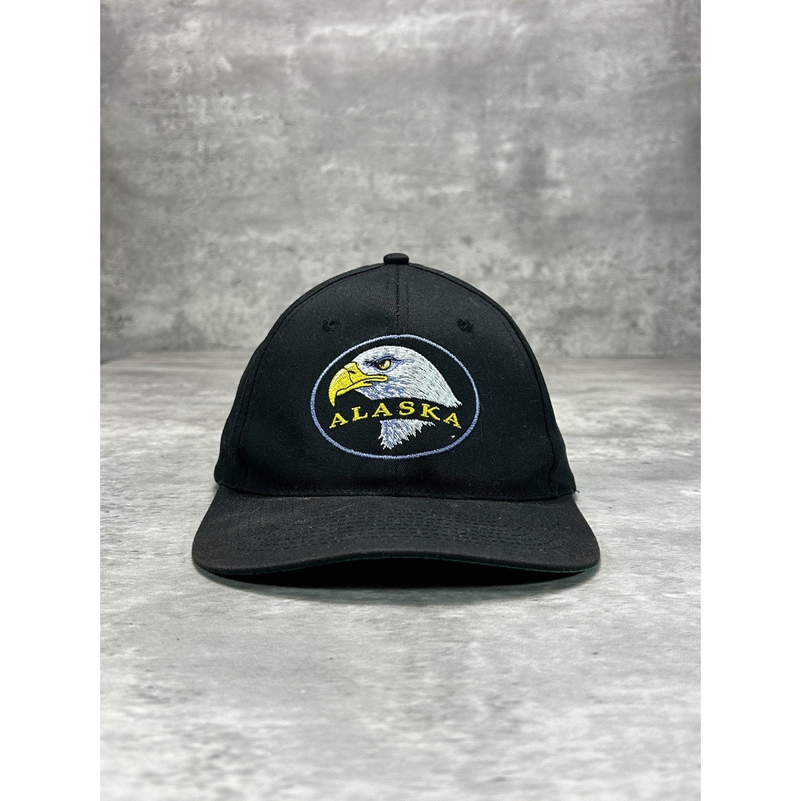 Vintage 90s Alaska Embroidered Bald Eagle Destination Snapback Hat OSFA