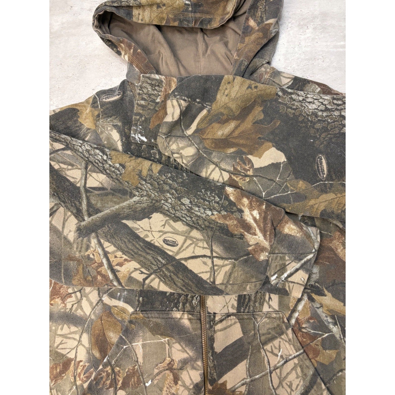 Vintage Outfitters Ridge Realtree Hardwoods Reversible Hooded Sweatshirt Size XL