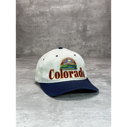 Vintage 90s Colorado Embroidered Spellout Destination Snapback Hat OSFA White
