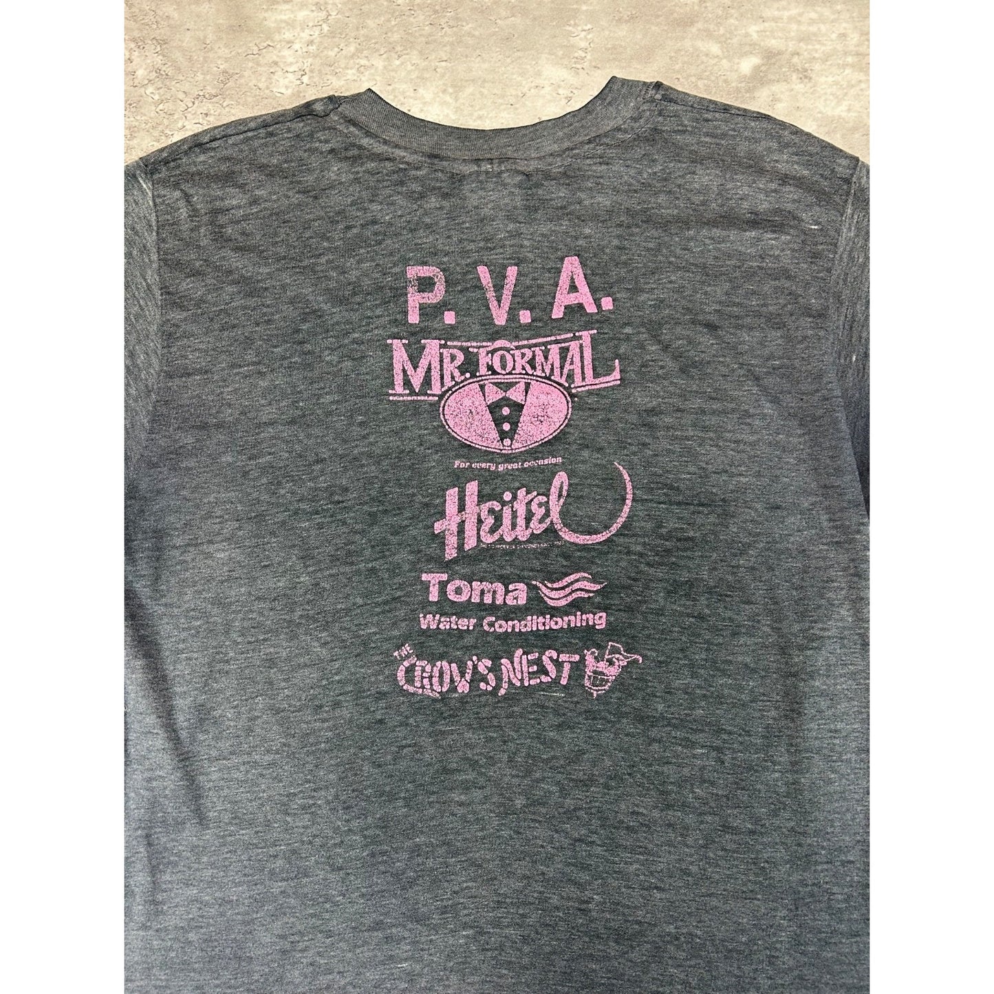 Vintage 1989 Pine View Permathon Graphic Spellout T-Shirt Size Large