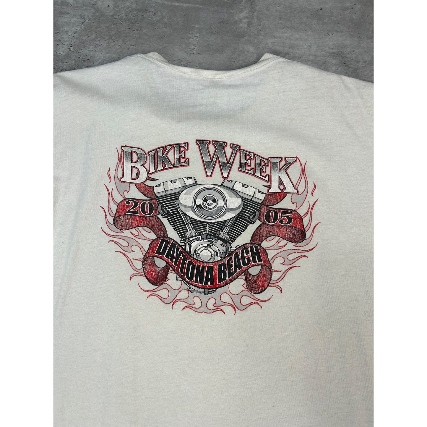 Vintage 2005 Daytona Bike Week Skull Graphic T-Shirt Size XL White