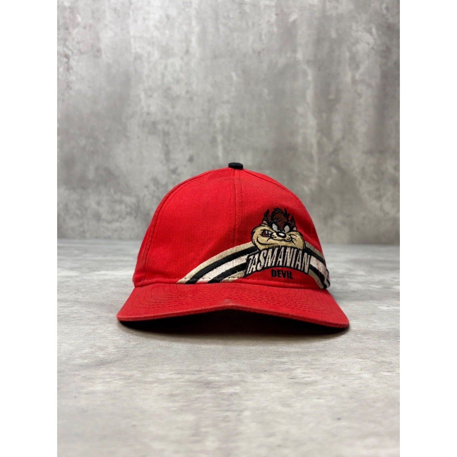 Vintage 1998 Looney Tunes Tasmanian Devil Embroidered Strapback Hat OSFA