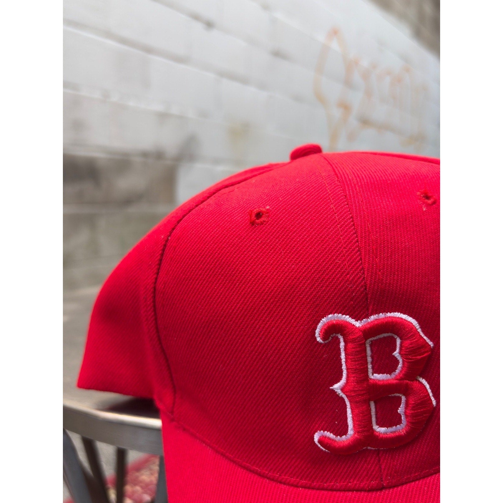 Vintage Boston Red Sox MLB Embroidered Logo Spellout Strapback Hat OSFA