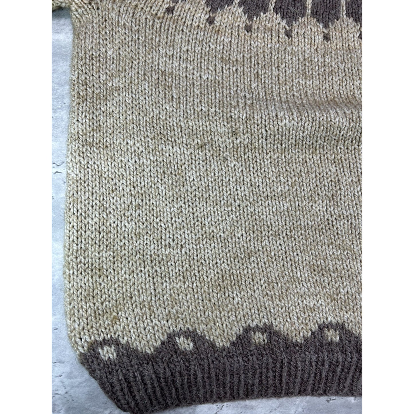 Vintage 80s/90s Abstract Striped Earth Tone Ribbed Pullover Knit Sweater Sz XL