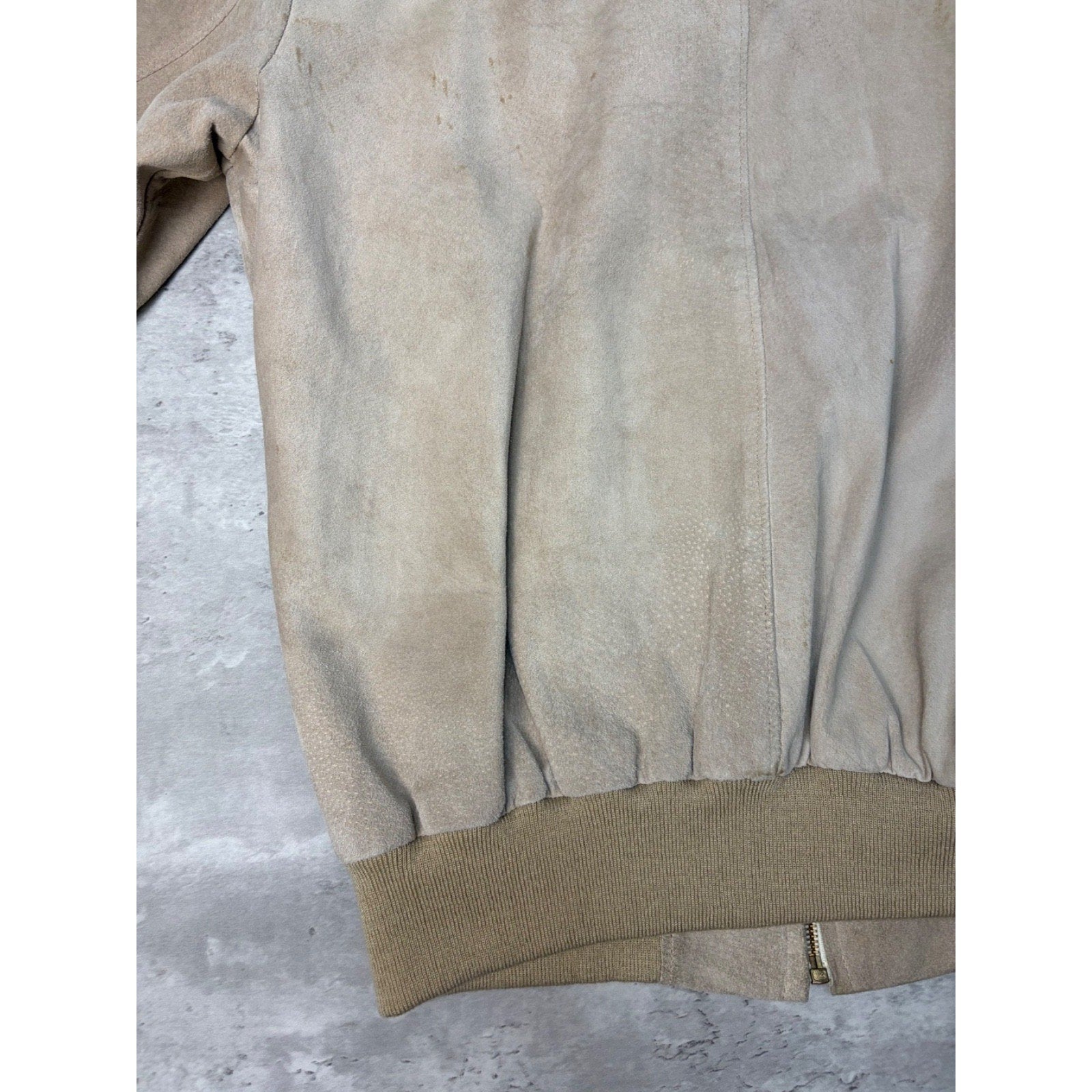 Vintage 90s Suede Earth Tone Full Zip Collared Bomber Jacket Size XL
