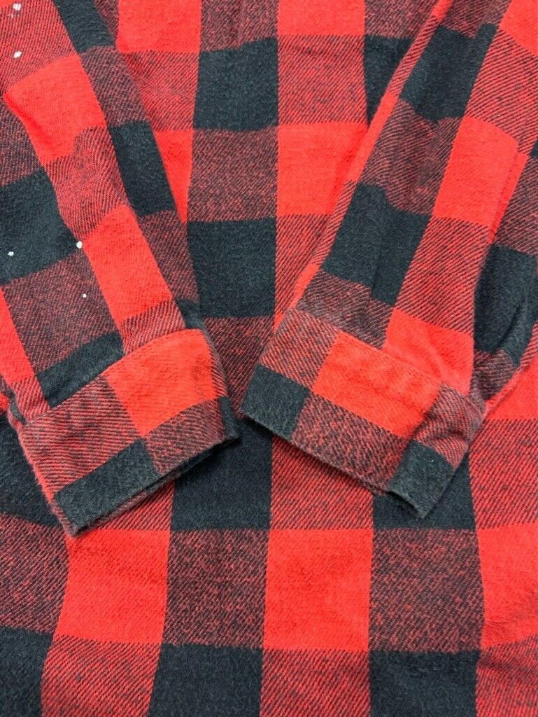 Vintage 90s Five Brother Plaid Double Pocket Button Up Shirt Size Large Tall