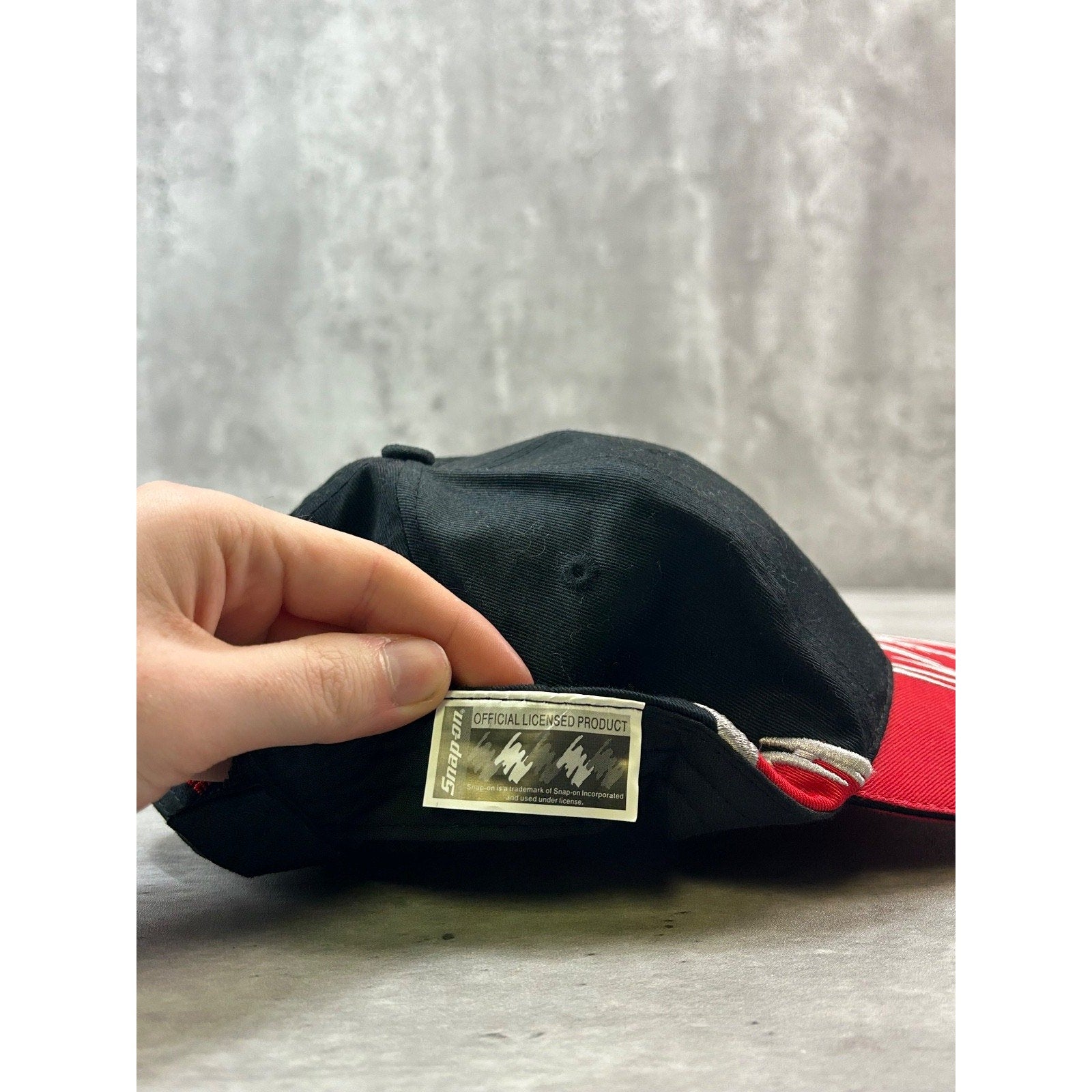 Vintage Snap-On Racing Embroidered Logo Abstract Strapback Hat OSFA