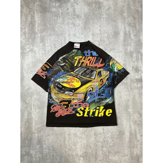 Vintage 90s Dale Earnhardt Bass Pro Racing Nascar All Over Print T-Shirt Size L