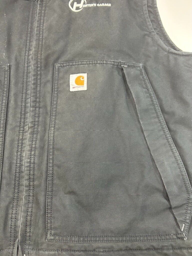 Carhartt Insulated Quick Duck Canvas Workwear Vest Jacket Size XL Black