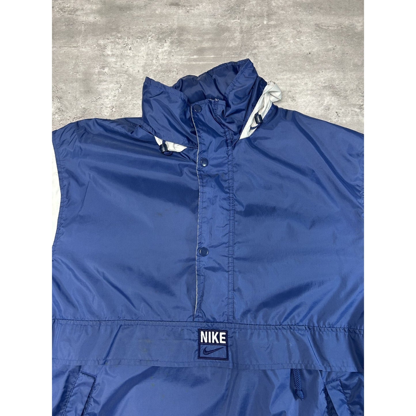 Vintage 90s Nike Embroidered Swoosh Spellout Nylon Windbreaker Jacket Sz Medium