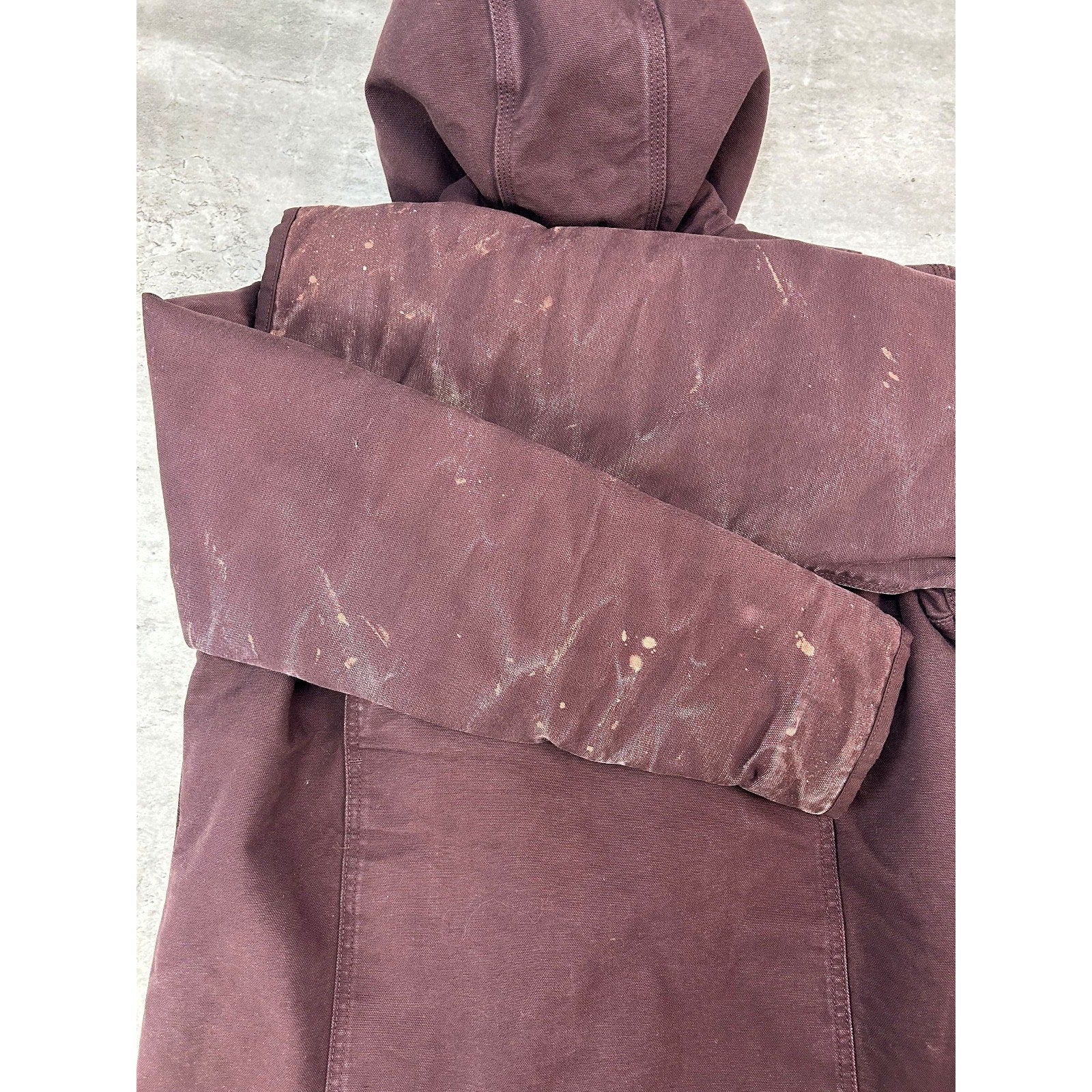 Vintage Carhartt Fleece Lined Canvas Workwear Hooded Detroit Jacket Women's Med