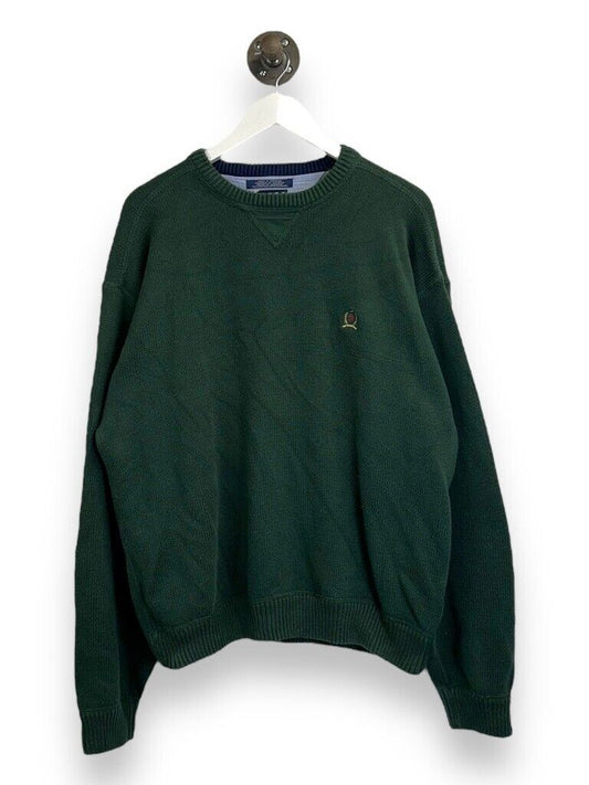 Tommy Hilfiger Embroidered Crest Pull Over Knit Sweater Size 2XL Green