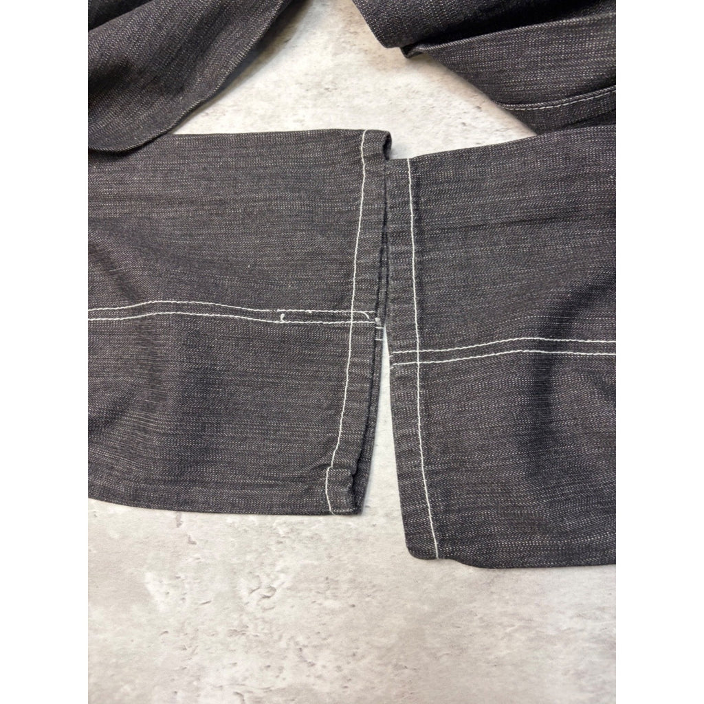 Vintage Y2K Womens Kani Embroidered Spellout Black Wash Denim Pants Size 28x29