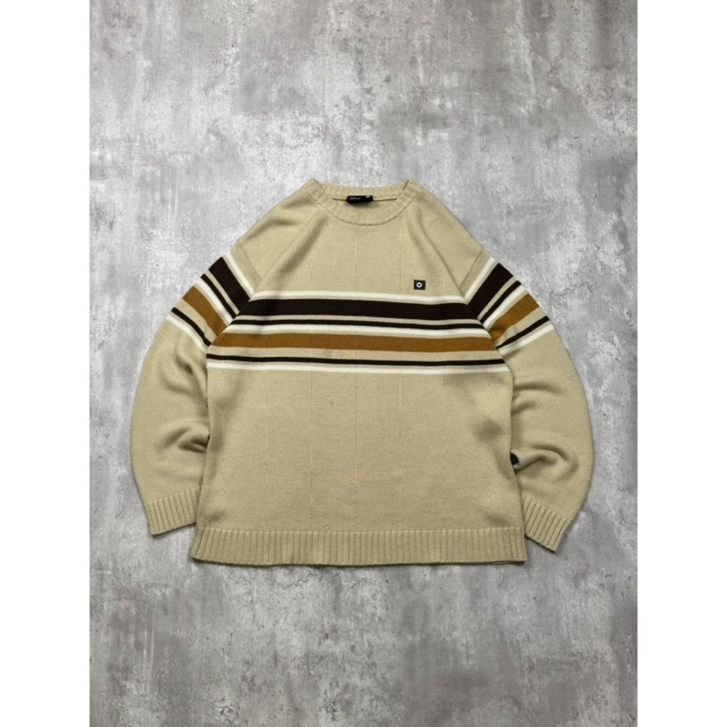 Vintage Y2K South Pole Embroidered Logo Striped Knit Sweater Size Medium