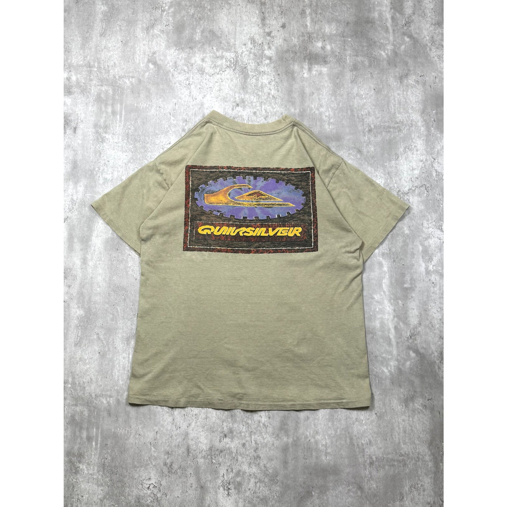 Vintage Y2K Quiksilver Gear Logo Graphic T-Shirt Size Large