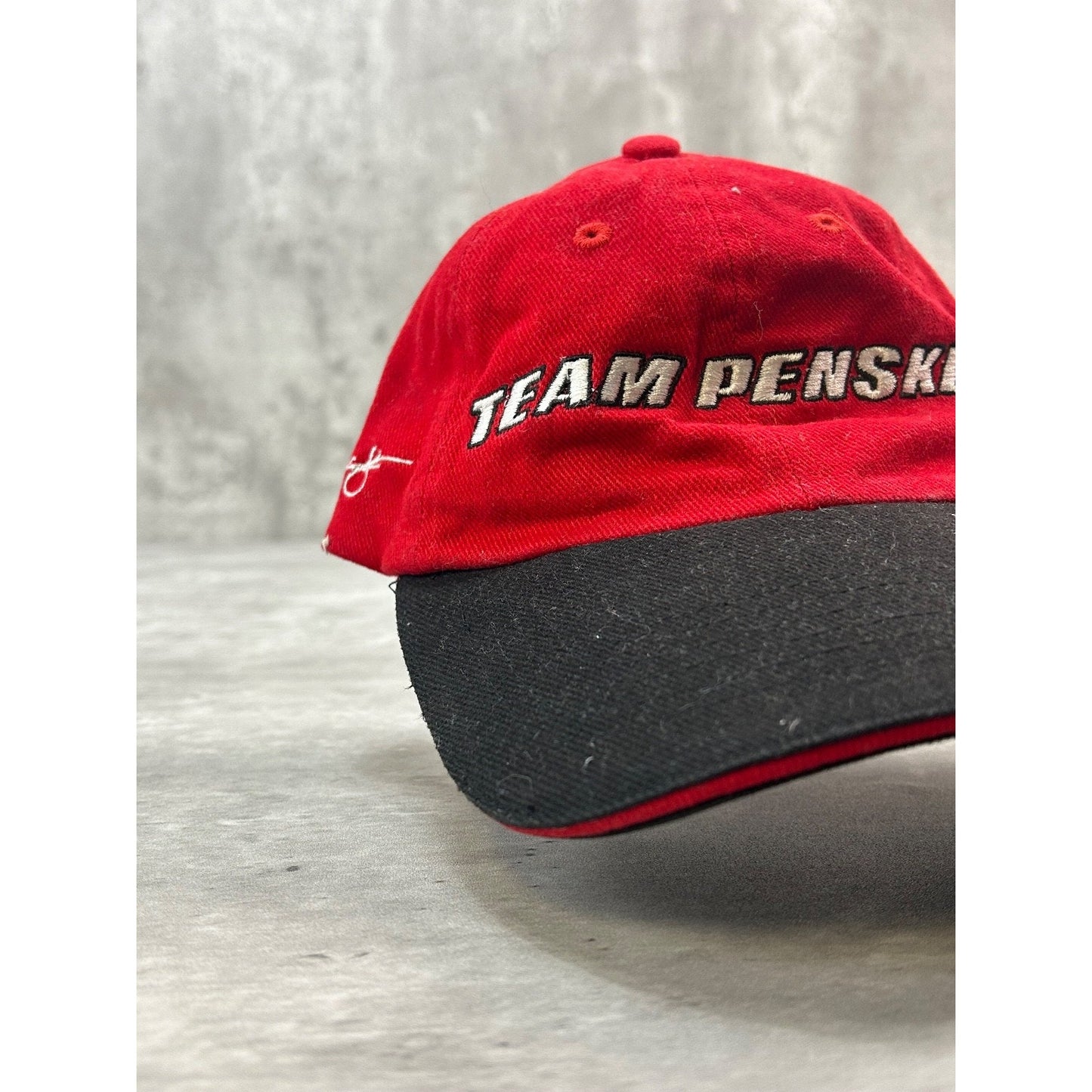Vintage 2004 Nascar Team Penske Embroidered Spellout Strapback Hat OSFA