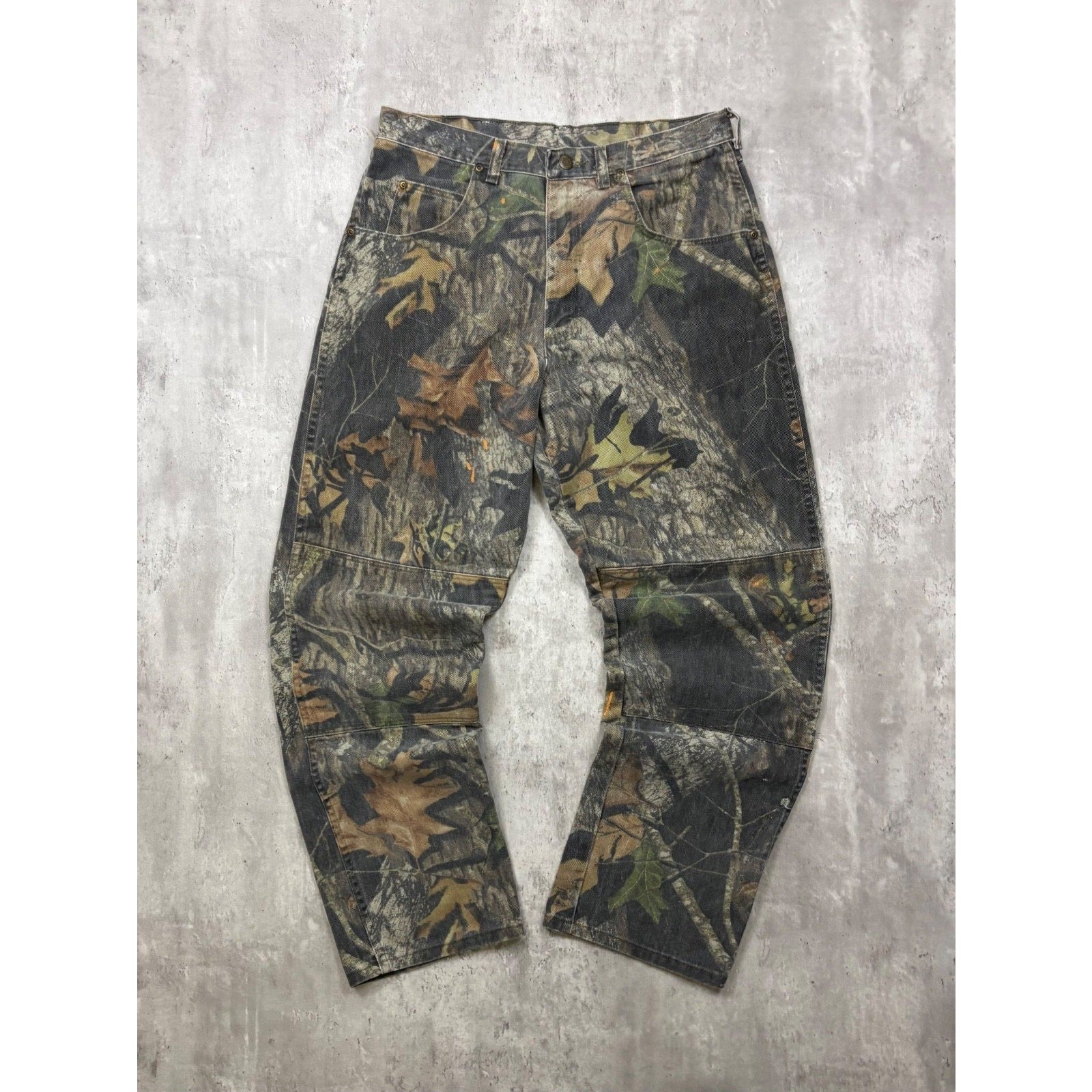 Vintage Wrangler Mossy Oak Breakup Camo Double Knee Hunting Pants Size 34