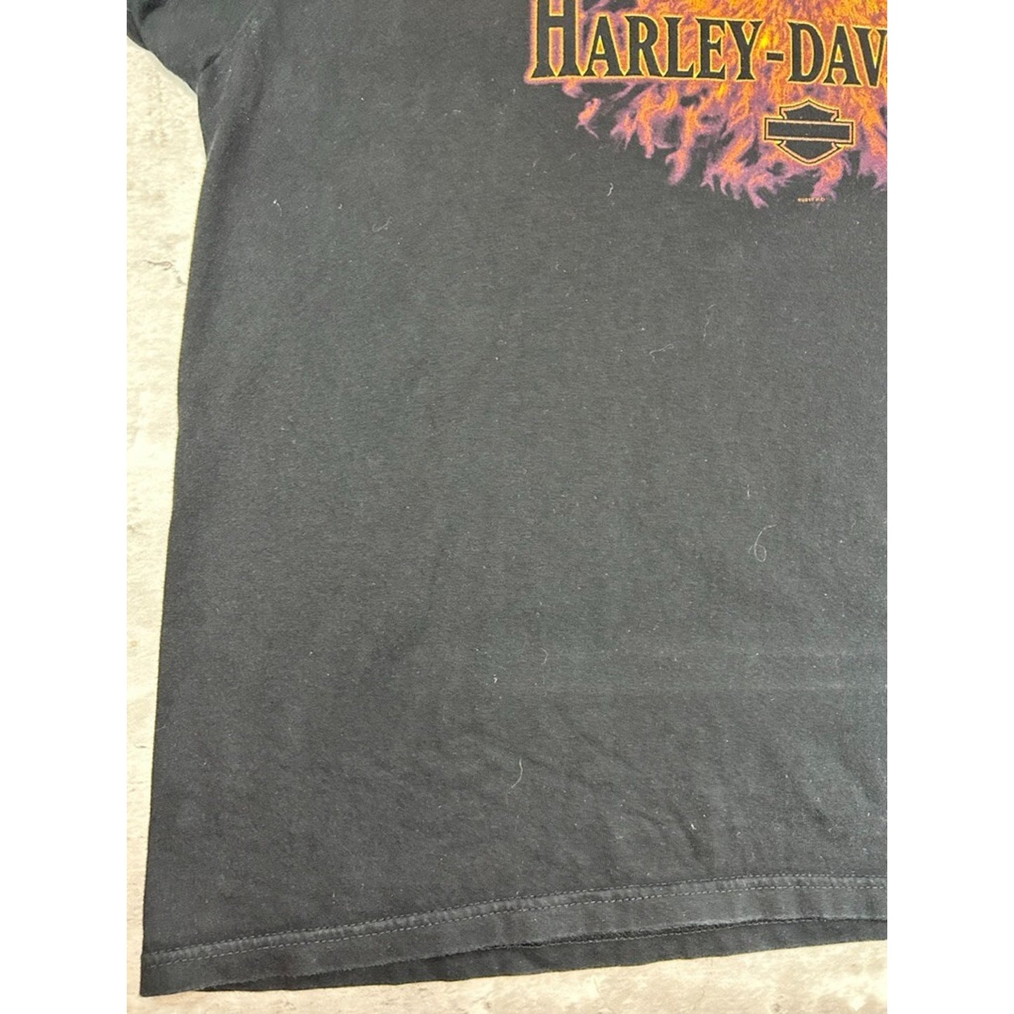 Harley Davidson Motorcycles Flaming Bald Eagle Graphic T-shirt Size XL Black