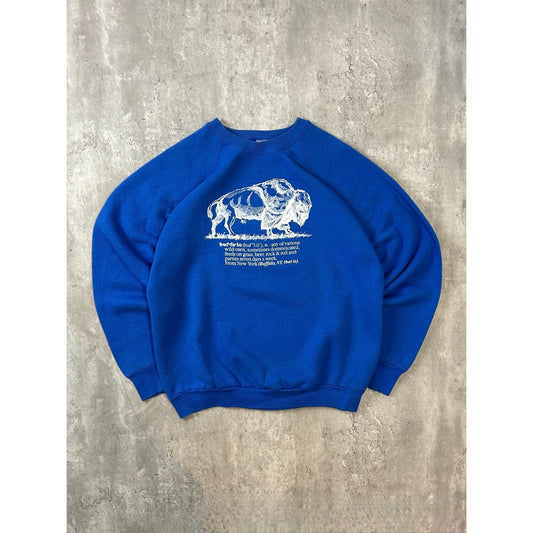 Vintage 80s/90s Buffalo Animal Nature Graphic Crewneck Sweatshirt Size XL