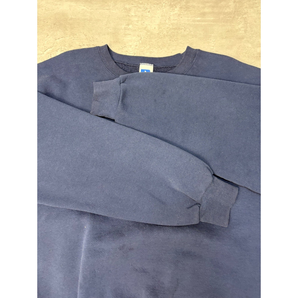 Vintage 90s Russell Athletics Navy Blue Blank Crewneck Sweatshirt Size XL