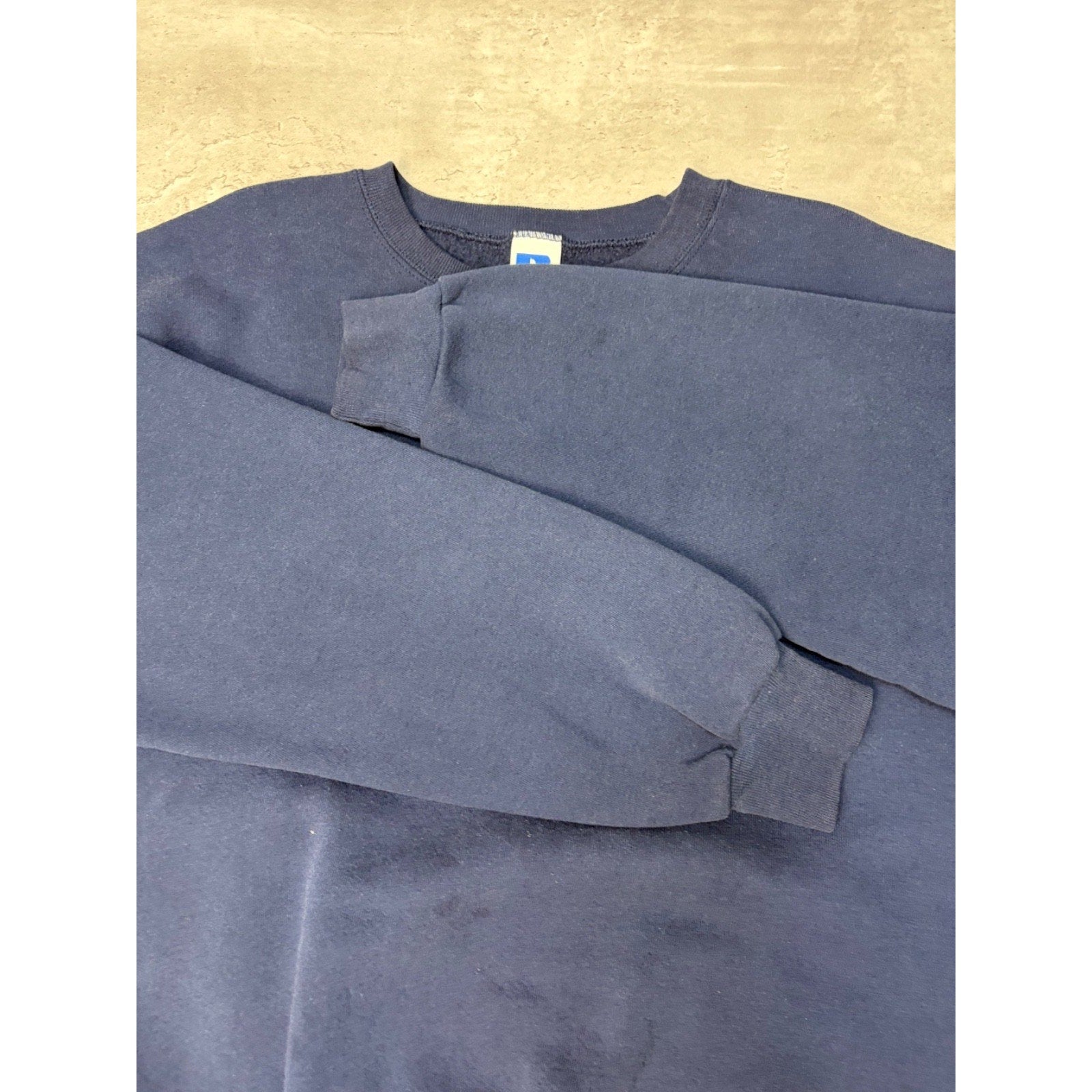 Vintage 90s Russell Athletics Navy Blue Blank Crewneck Sweatshirt Size XL