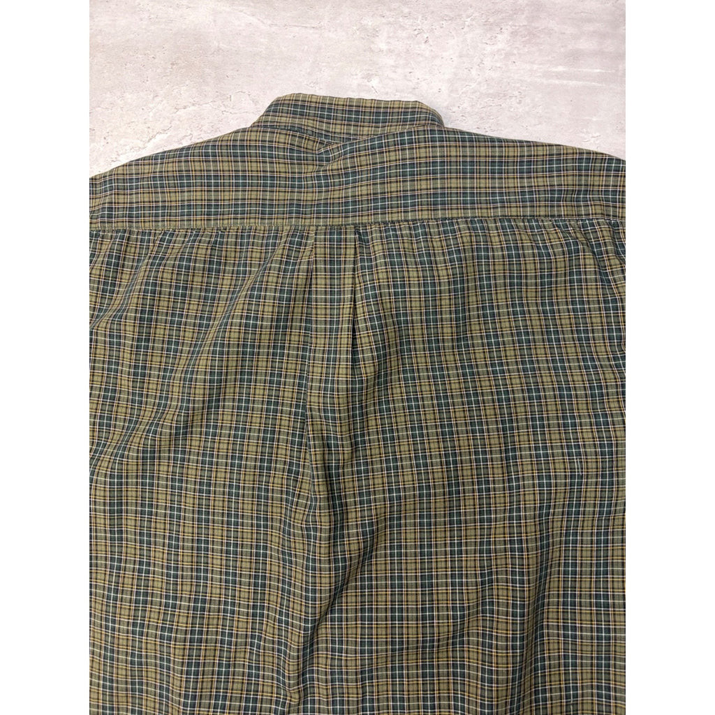 Vintage Basic Editions Single Pocket Plaid Cropped Button Up Shirt Size Large