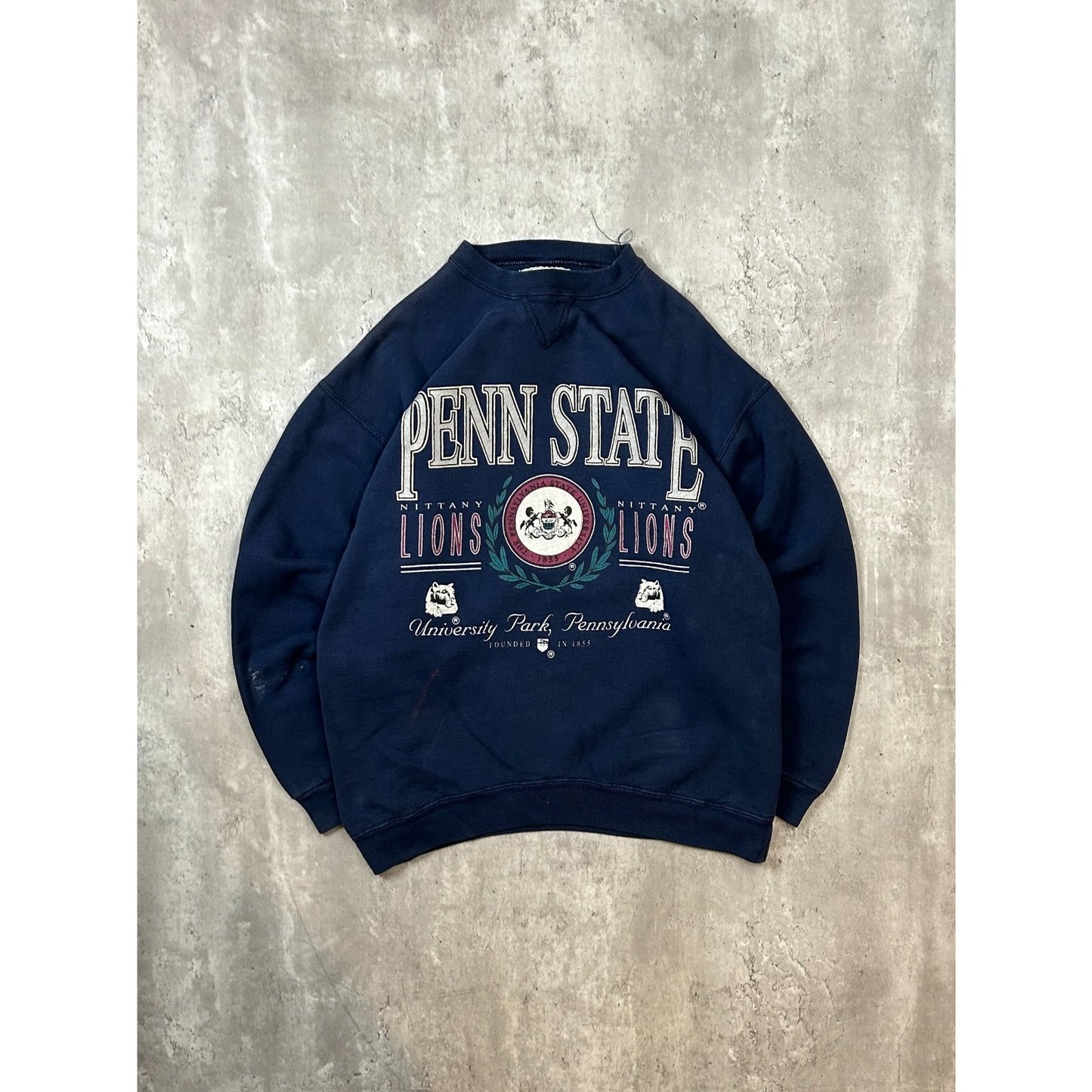 Vintage 90s Penn State Nittany Lions NCAA Crest Spellout Graphic Sweatshirt Med