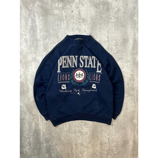 Vintage 90s Penn State Nittany Lions NCAA Crest Spellout Graphic Sweatshirt Med