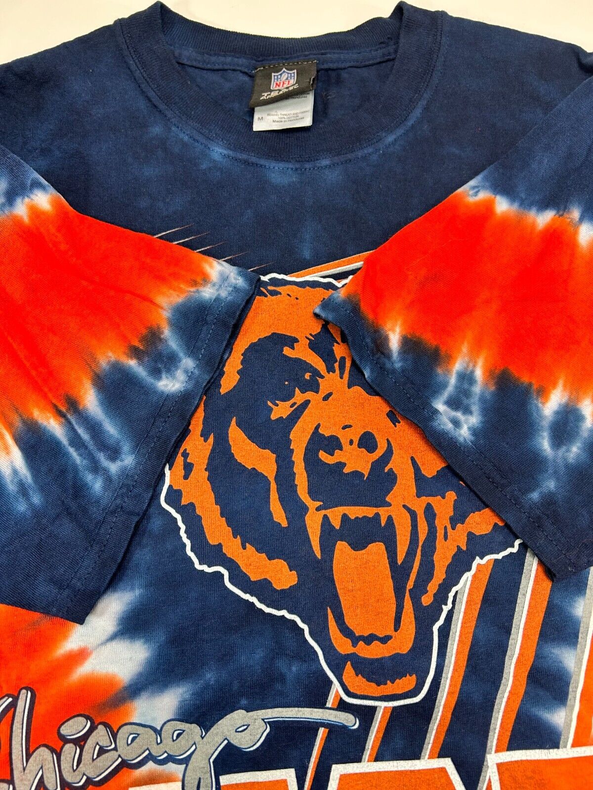 Chicago Bears NFL Big Logo Graphic Tye Dye Football T-Shirt Size Medium