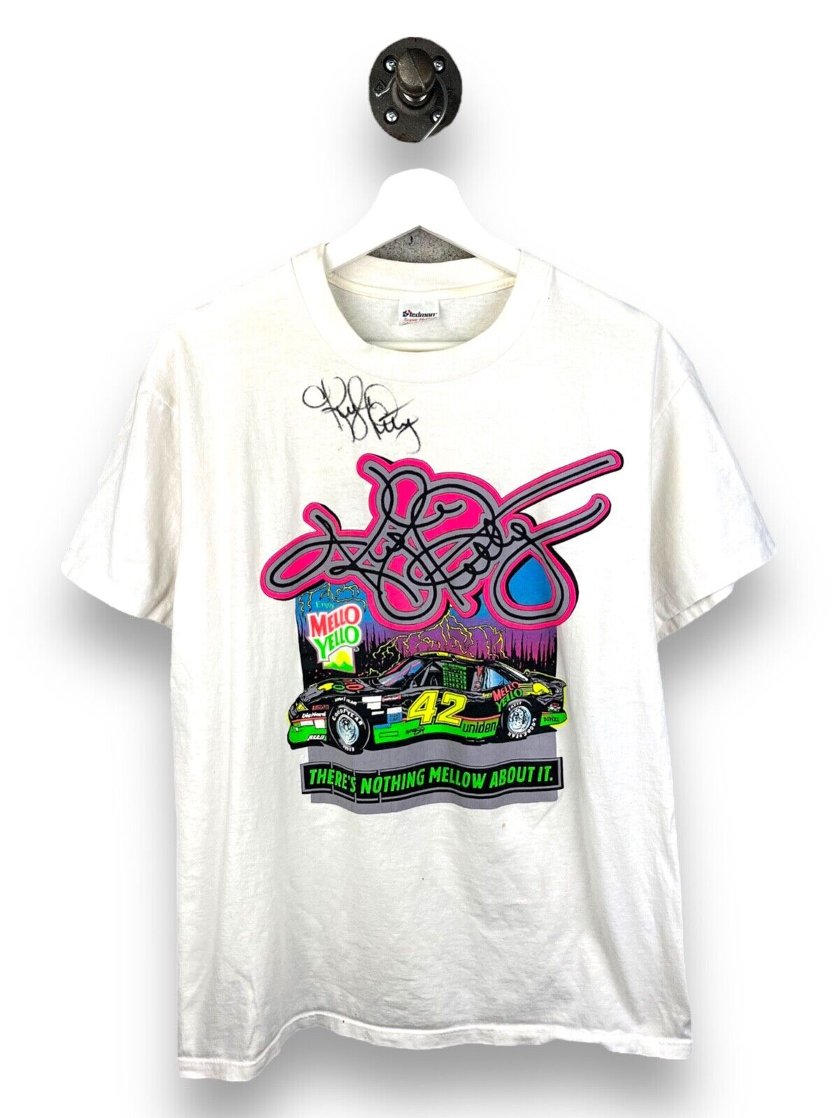 Vintage 1992 Kyle Petty #42 Mello Yello Nascar Racing T-Shirt Size Large 90s
