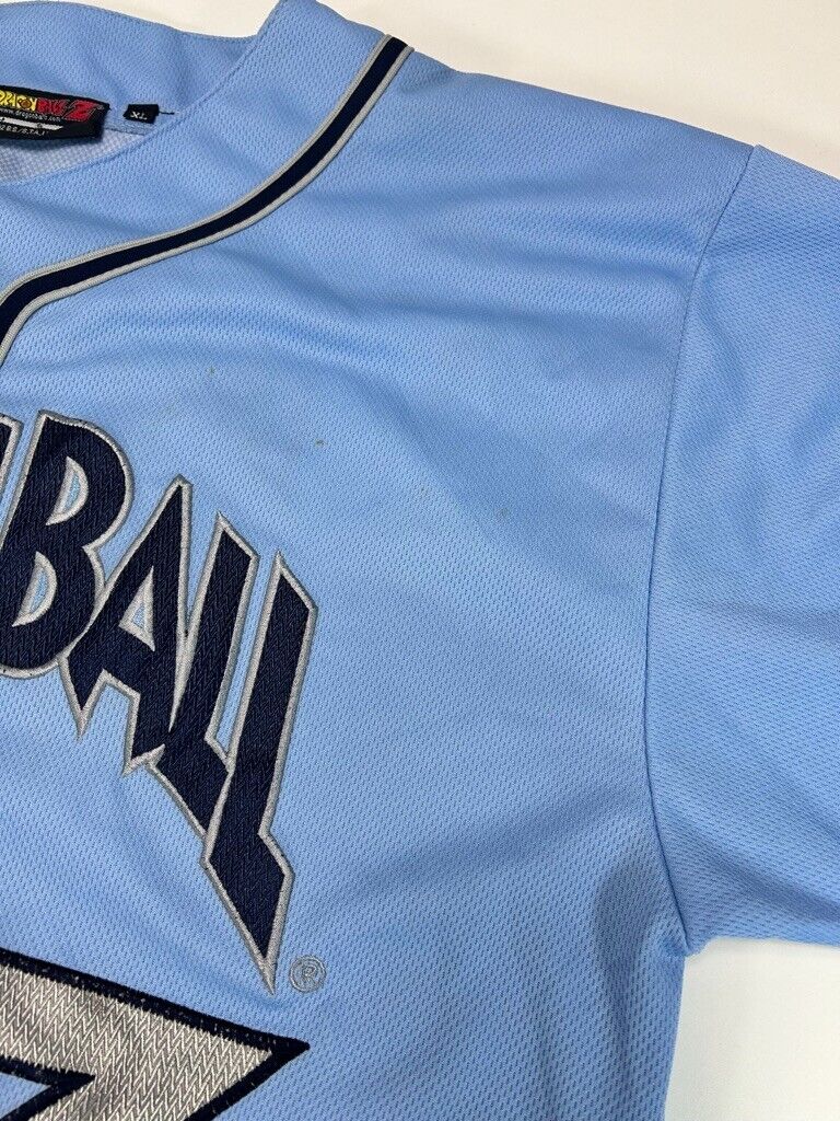 Vintage 2002 Dragon Ball Z Anime Promo Stitched Baseball Jersey Size XL Blue