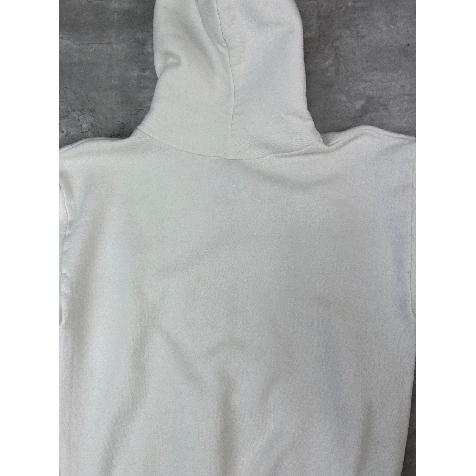 Vintage 90s JERZEES Blank Pullover Hooded White Sweatshirt Size Large
