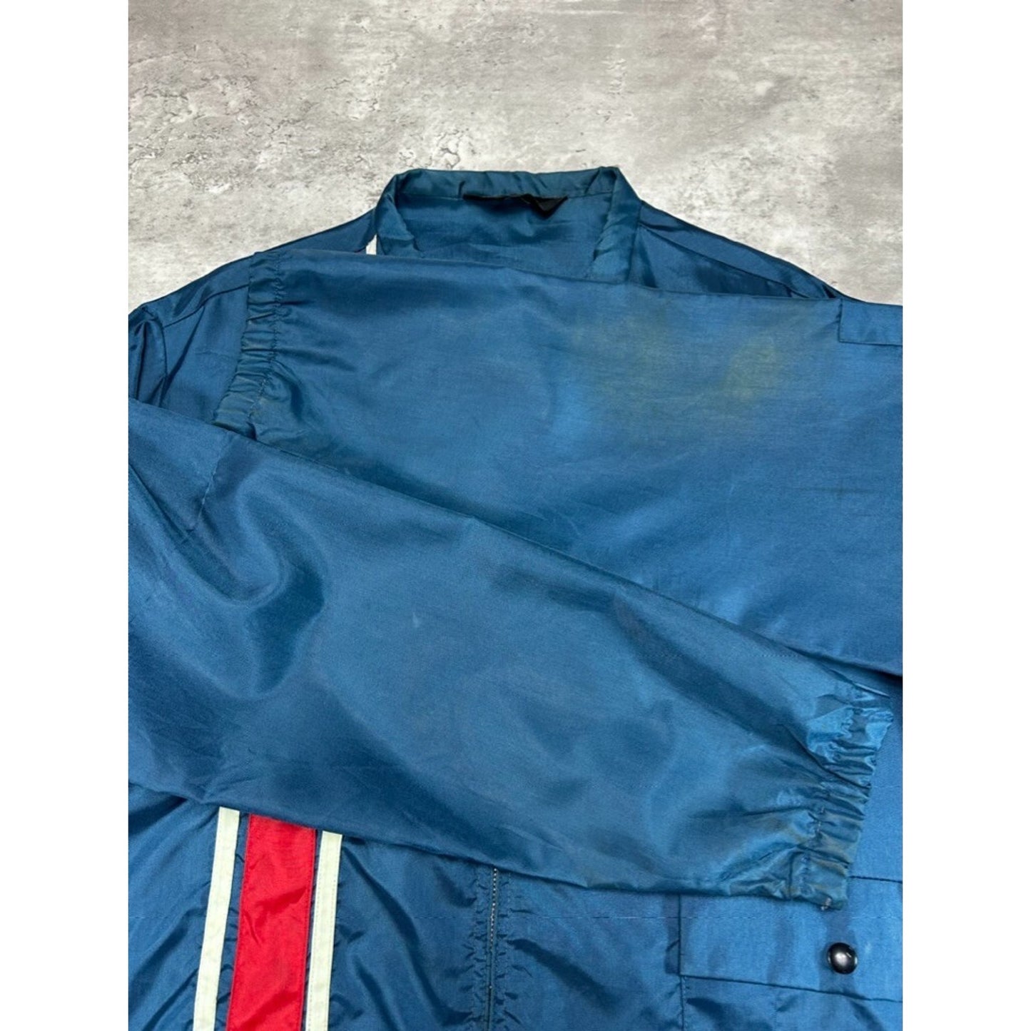 Vintage 1980s Di Tox Pro Racing Windbreaker Jacket Size XL Blue