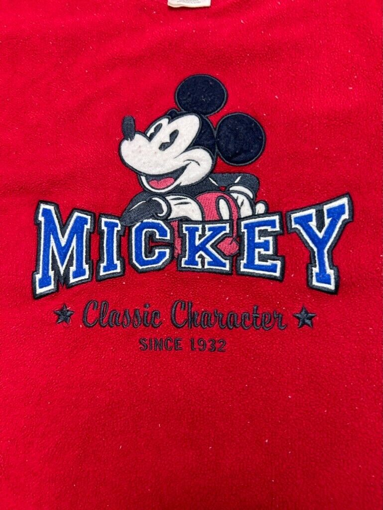 Vintage Disney Mickey Mouse Embroidered Character Fleece Sweatshirt Size 2XL