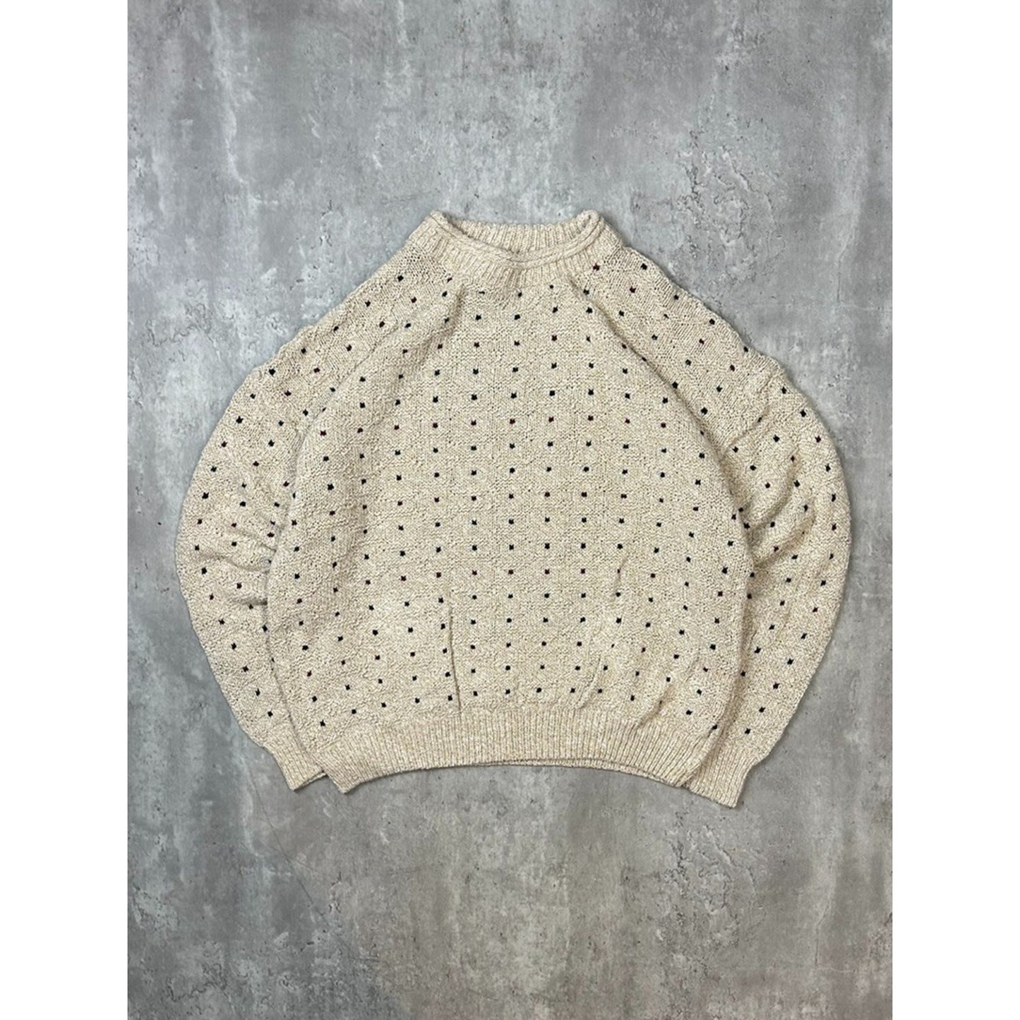 Vintage 90s NWT Naturals Spotted Ribbed Pullover Knit Sweater Size 2XL