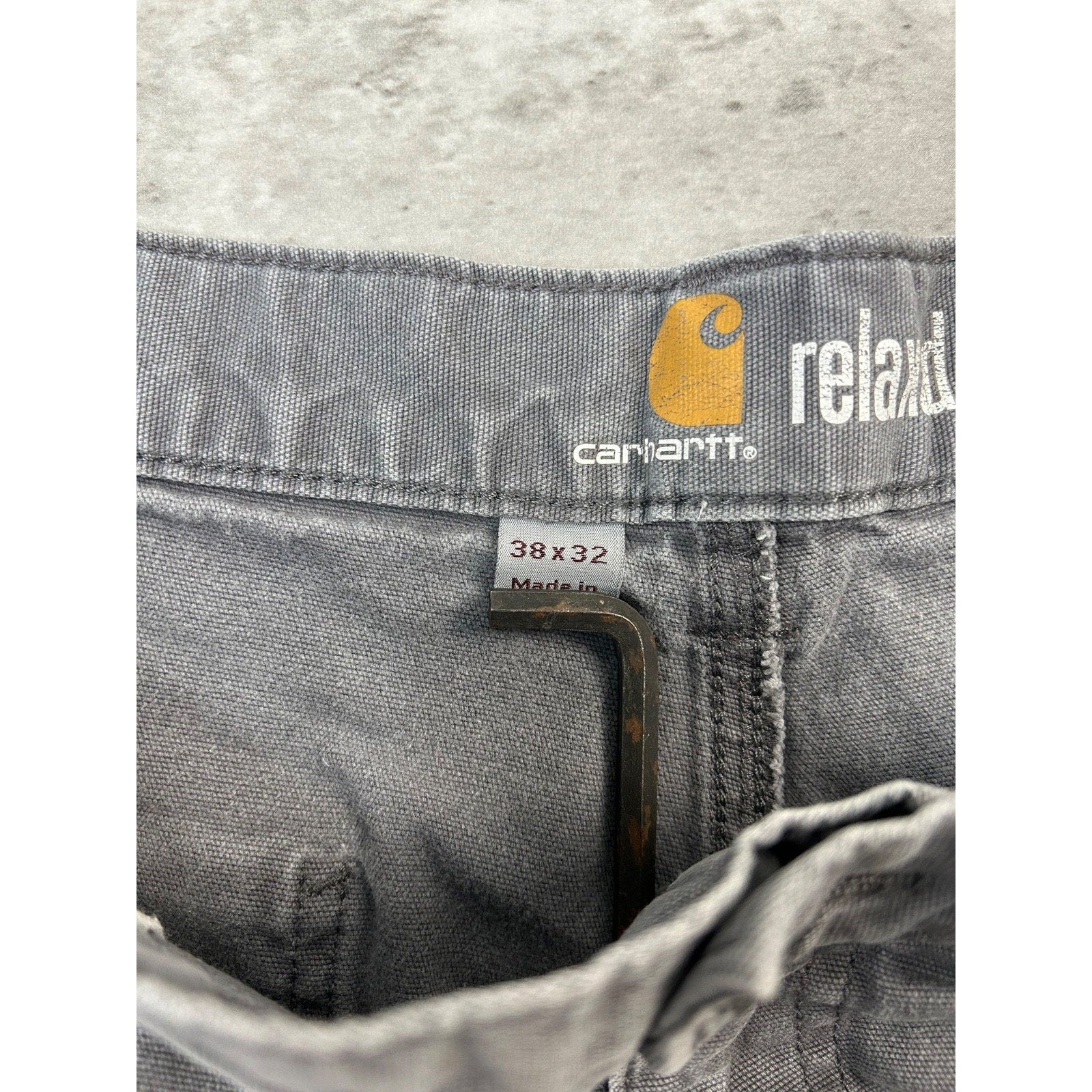 Carhartt Relaxed Fit Canvas Workwear Gray Five Pocket Pants Size 37