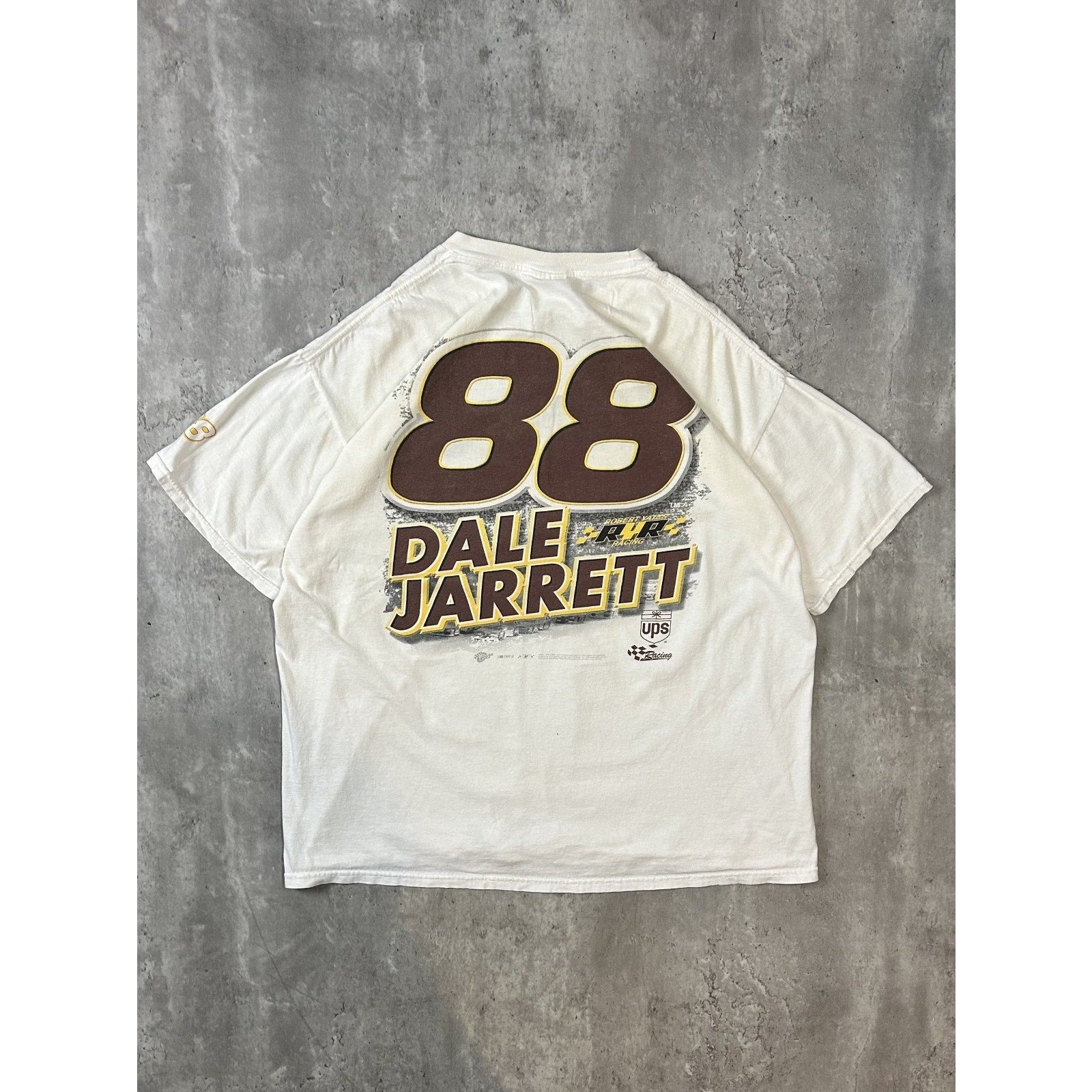 Vintage Dale Jarrett #88 Nascar Racing Spellout Graphic T-Shirt Size XL
