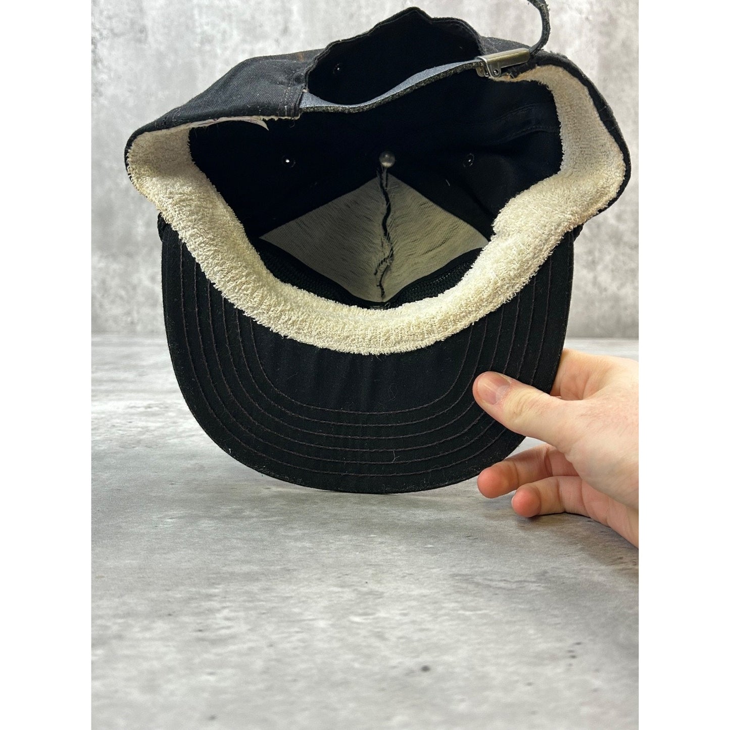 Vintage 90s BIg Als Embroidered Spellout Logo Strapback Hat OSFA Black