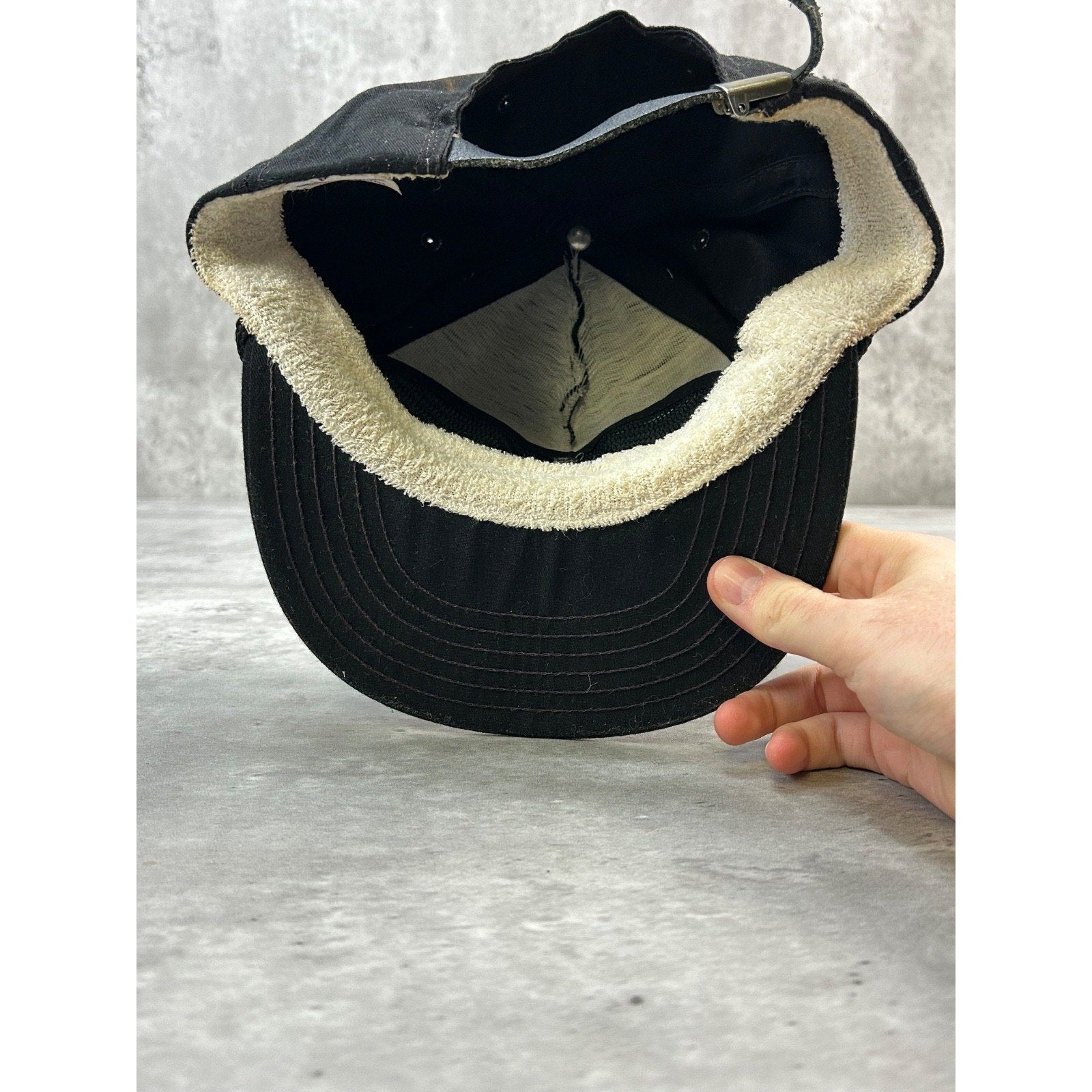 Vintage 90s BIg Als Embroidered Spellout Logo Strapback Hat OSFA Black