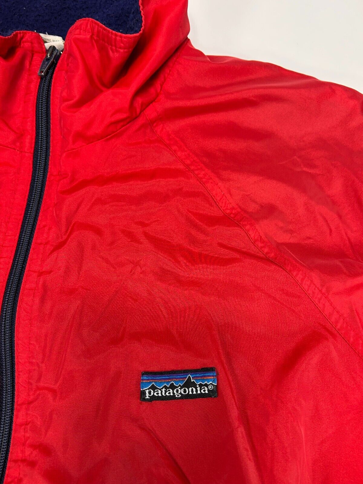 Vintage 90s Patagonia Fleece Lined Nylon Full Zip Bomber Jacket Size Medium Red