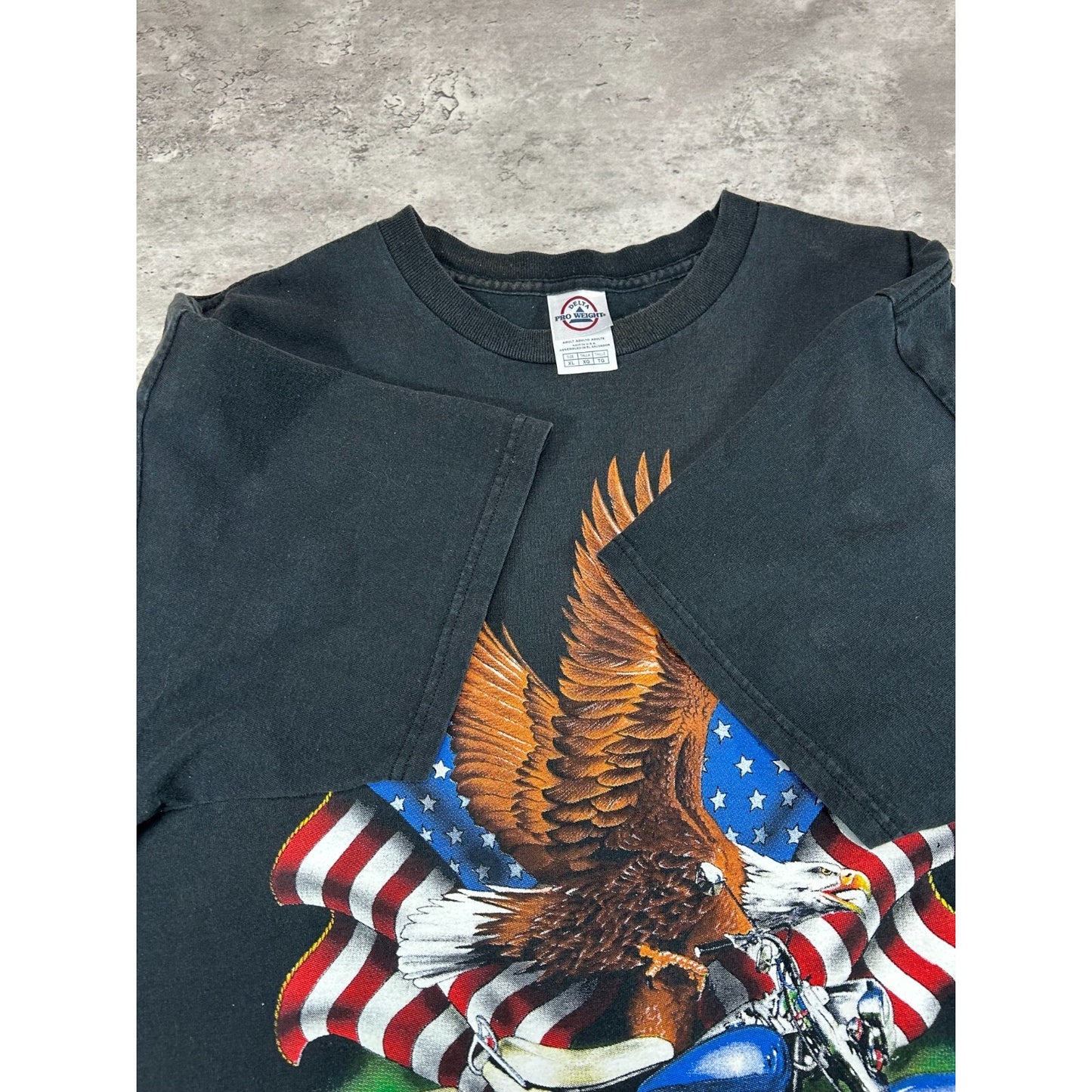 Sturgis Black Hills Rally Bald Eagle Motorcycle Graphic T-Shirt Size XL Black