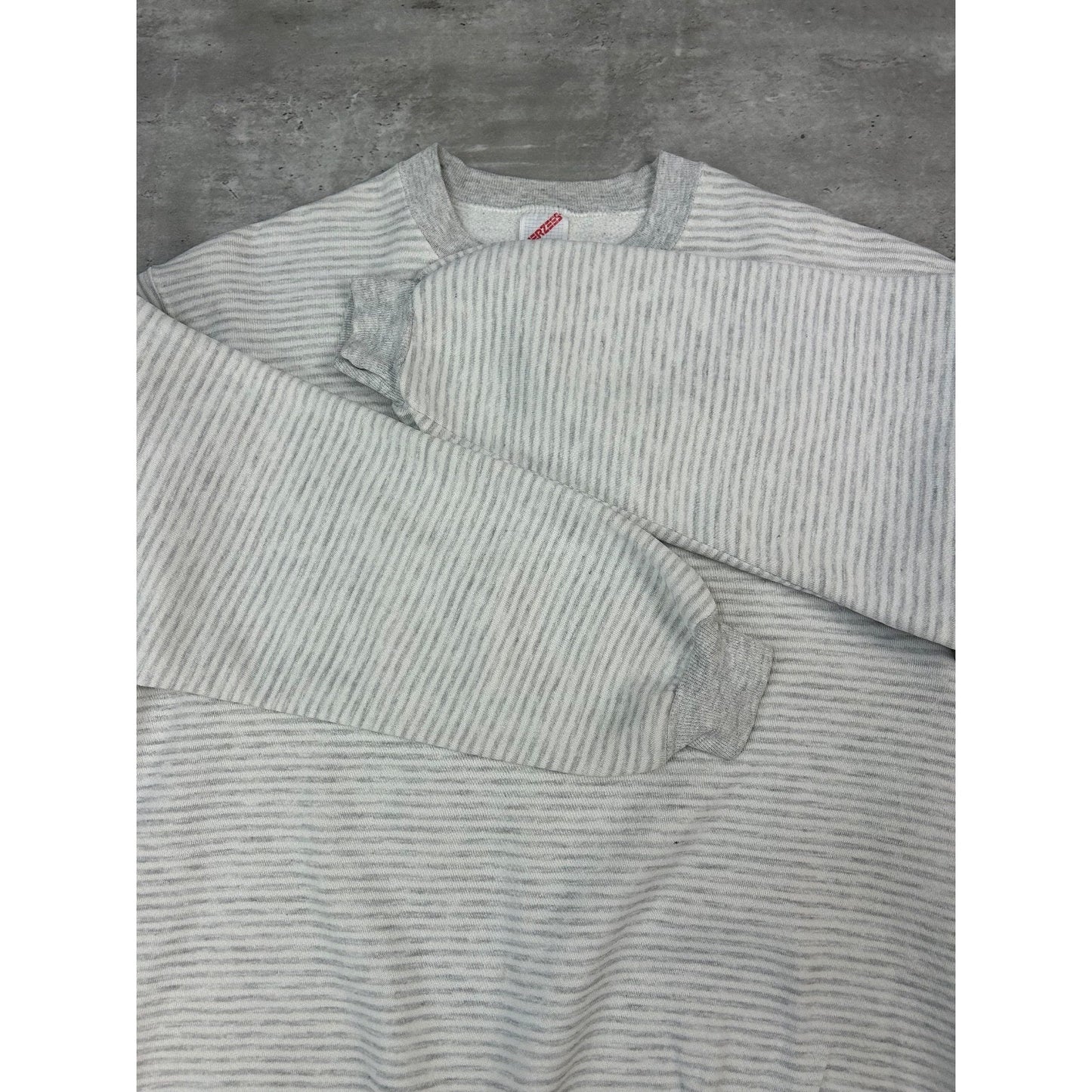 Vintage 90s Honda Embroidered Spellout Striped Crewneck Sweatshirt Size Large