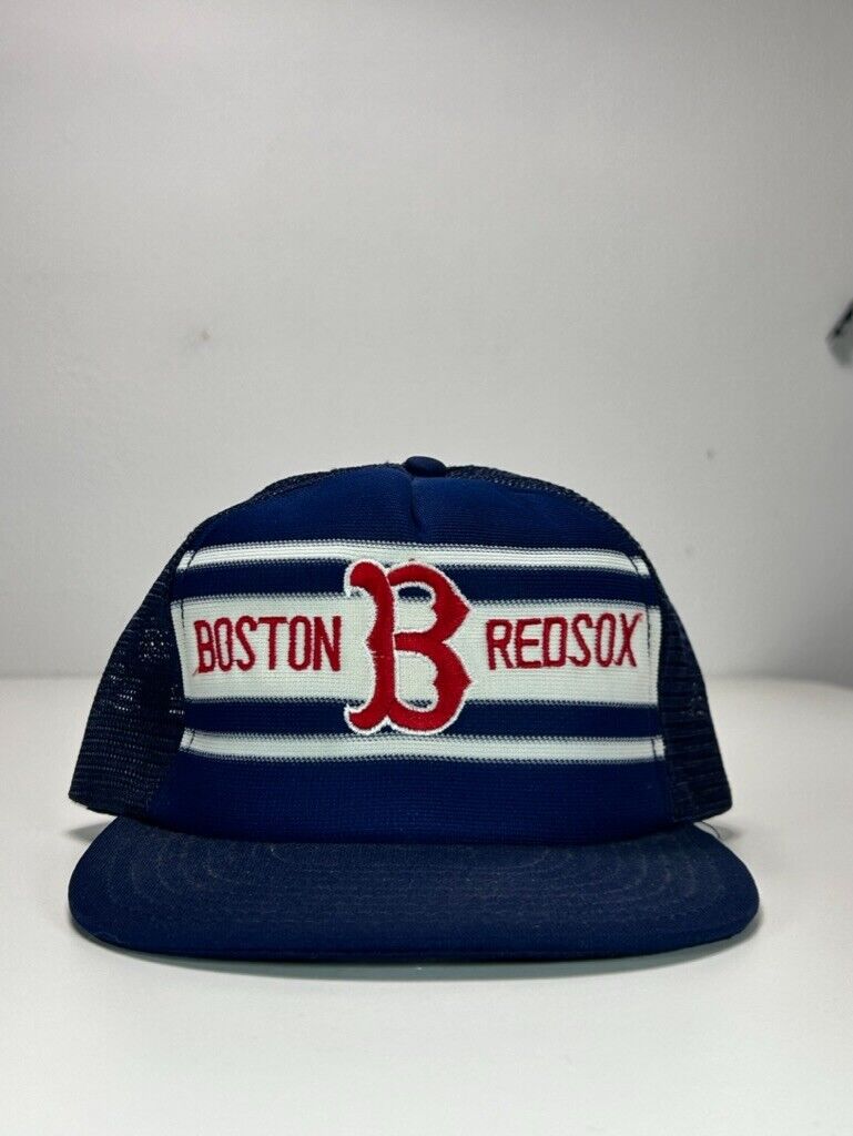 Vintage 80s Boston Red Sox MLB Embroidered Logo Trucker Snapback Hat OSFA