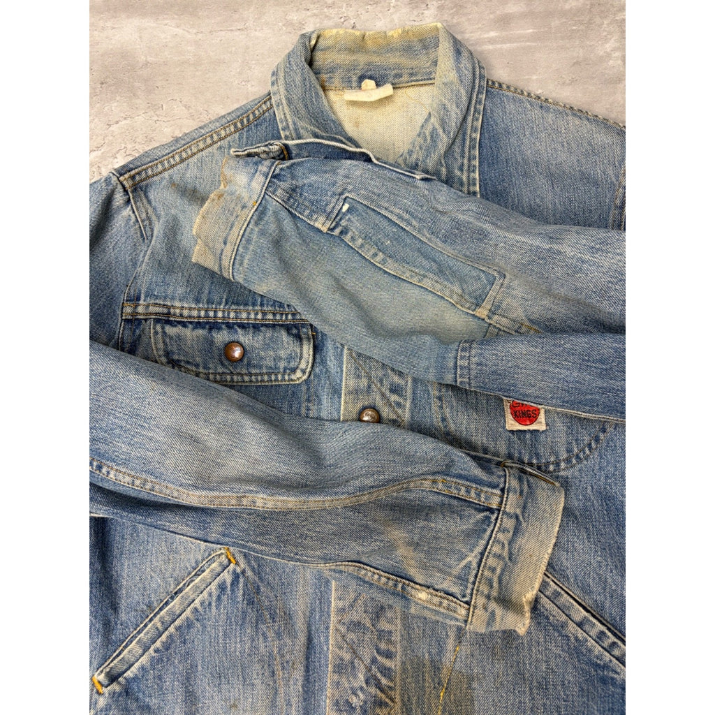 Vintage 1960s GWG Kings Medium Wash Denim Trucker Jacket Size Medium