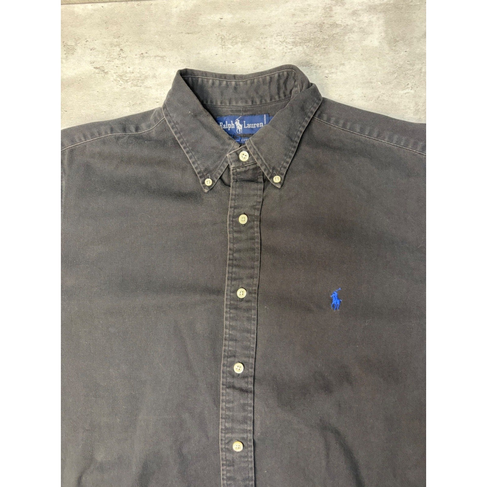 Vintage Polo Ralph Lauren Embroidered Pony Long Sleeve Button Up Shirt Sz Large