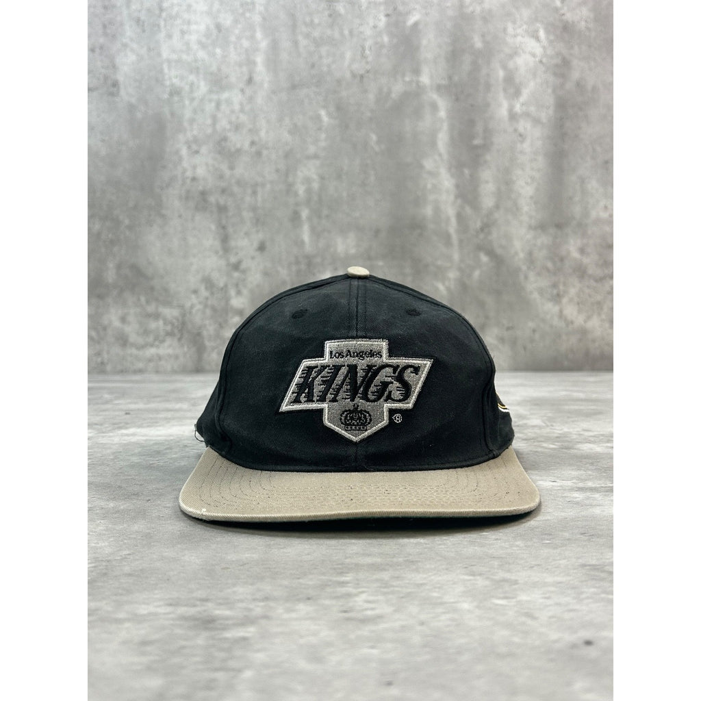 Vintage 90s Los Angeles Kings NHL Embroidered Logo Hockey Snapback Hat OSFA